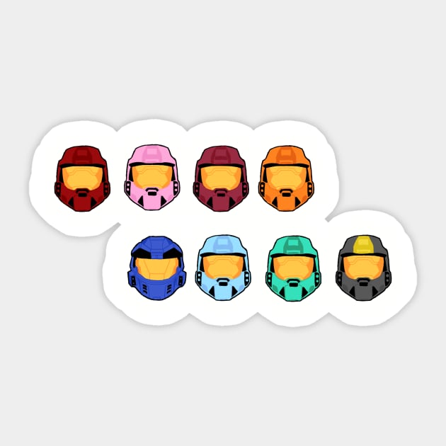 Red vs Blue Helmet design Sticker by tardisgrump